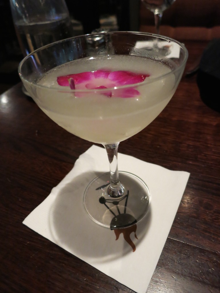 Weber's new "Old School" rum daiquiri with a lovely edible flower